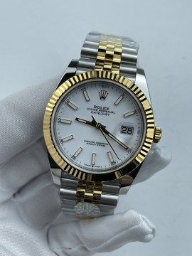 (준비완료/특급배송)NO.3591/롤렉스 데이저스트 126333 41미리 옐로우 골드 콤비 화이트 QP공장